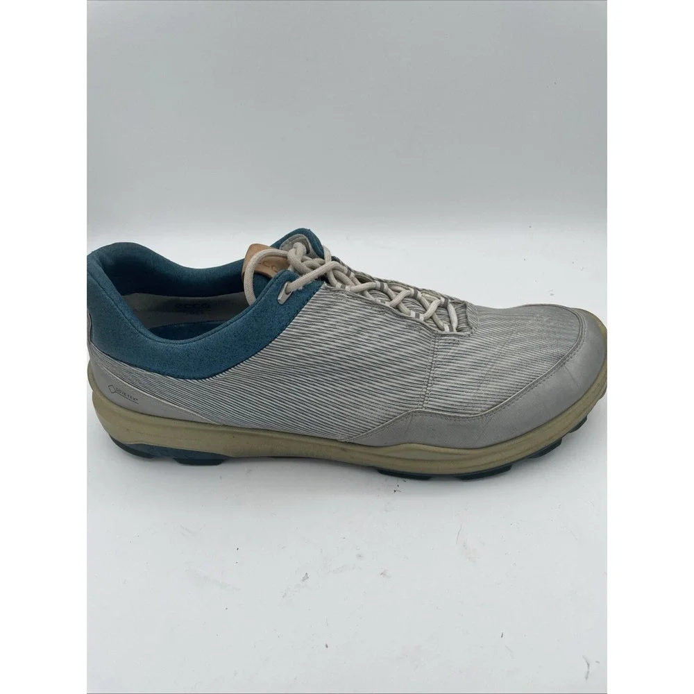 ECCO Mens Biom Hybrid 3 GoreTex Yak Leather White Gray Golf Shoes Size 13‎